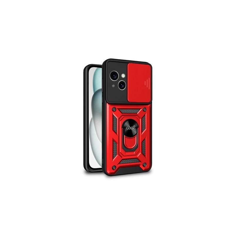 FUNDA COOL IPHONE 15 HARD RING ROJO