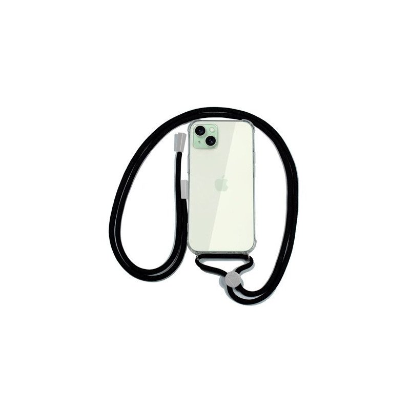 FUNDA COOL IPHONE 15 TRANSPARENTE NEGRO
