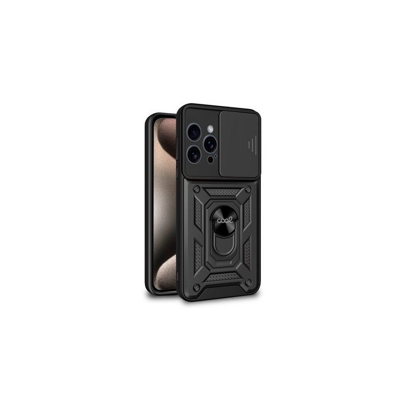 FUNDA COOL IPHONE 15 PRO MAX HARD RING NEGRO