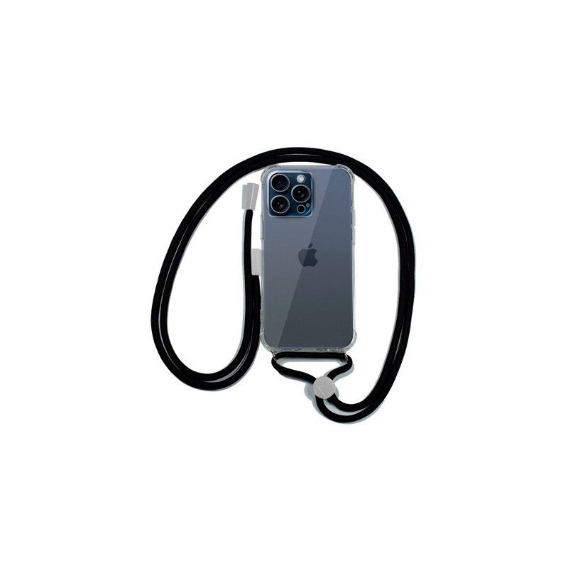 FUNDA COOL IPHONE 15 PRO TRANSPARENTE NEGRO