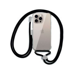 FUNDA COOL IPHONE 15 PRO MAX TRANSPARENTE NEGRO