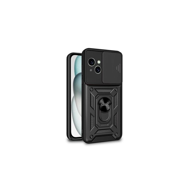 FUNDA COOL IPHONE 15 HARD RING NEGRO