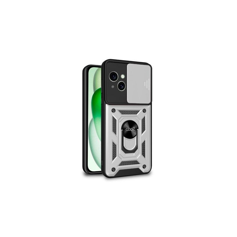 FUNDA COOL IPHONE 15 PLUS HARD RING PLATA