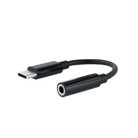 Cable adaptador usb tipo c a jack 3.5mm nanocable 0.11m -  macho - hembra -  negro