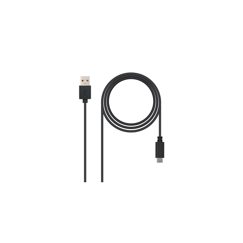 Cable usb tipo c a usb tipo a nanocable 0.5m -  macho - macho -  negro