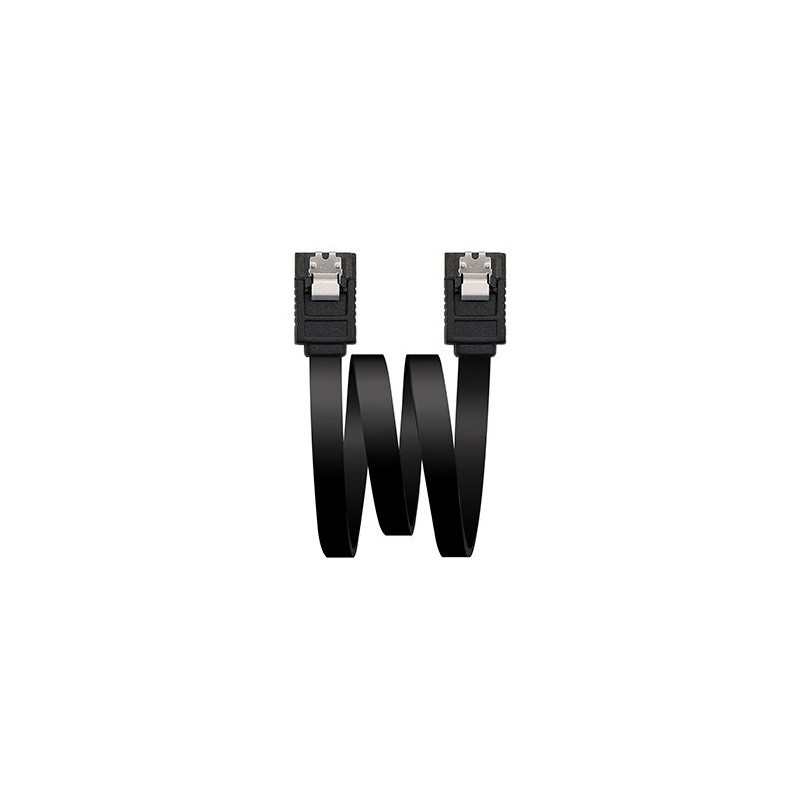 Cable datos sata iii nanocable 0.5m negro anclajes -  10.18.1001 - bk