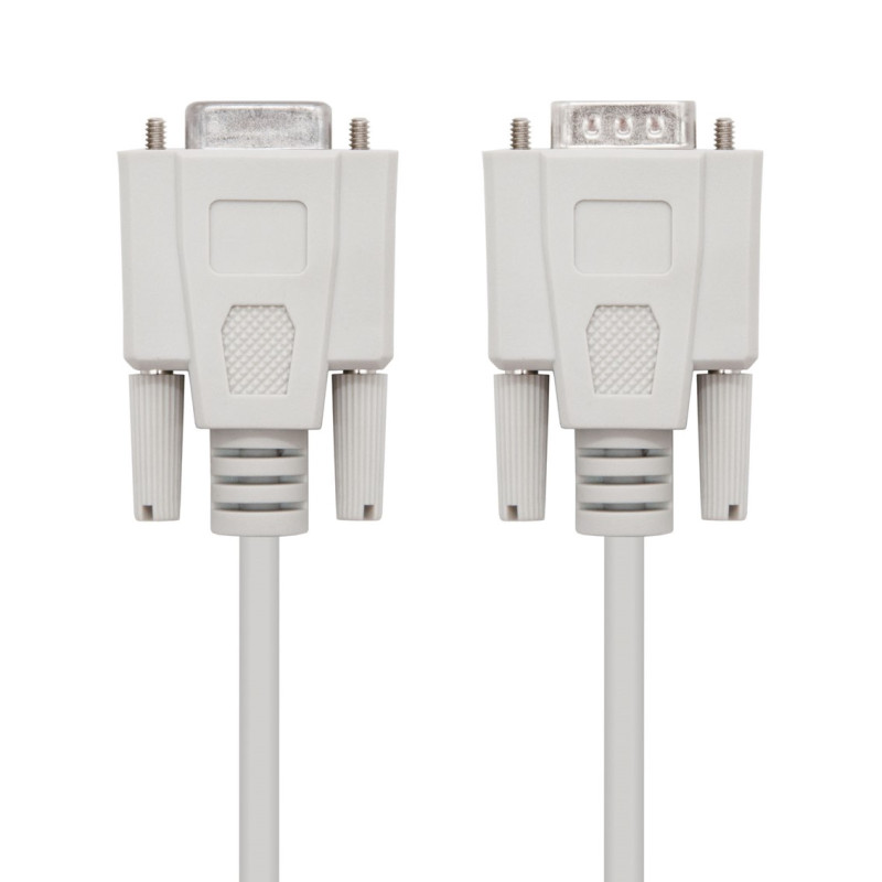 Cable rs232 db9 nanocable 1.8m -  macho - hembra -  beige
