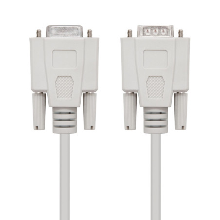 Cable rs232 db9 nanocable 1.8m -  macho - hembra -  beige