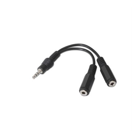 Cable audio nanocable 1 x jack 3.5mm a 2 x jack 3.5mm -  macho - hembra -  15cm