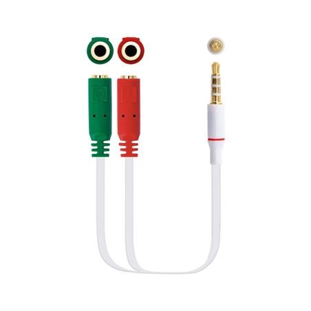 Cable audio 1 x 3.5mm a 2 x jack 3.5mm nanocable -  macho - hembra -  20cm
