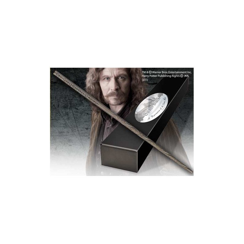 Replica the noble collection harry potter sirius black varita con caja y placa de identificacion
