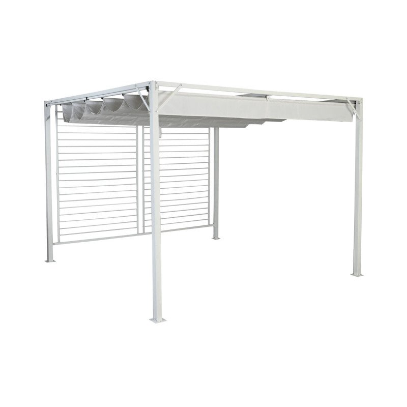 Pergola DKD Home Decor Bianco 296 x 296 x 225 cm Acciaio Pergola DKD Home Decor Bianco 296 x 296 x 225 cm Acciaio