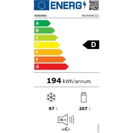 Frigorífico combinado Hisense RB390N4CCD  Acero
