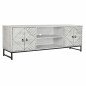 TV furniture DKD Home Decor 180 x 40 x 60 cm Black Metal White Mango wood TV furniture DKD Home Decor 180 x 40 x 60 cm Black Metal White Mango wood