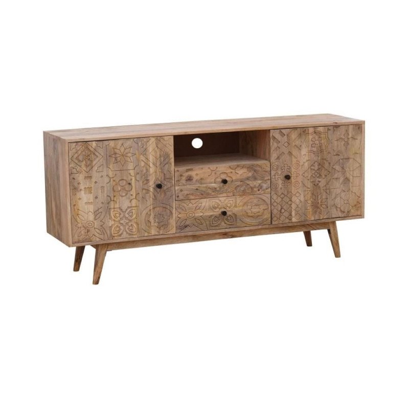 TV furniture DKD Home Decor Multicolour Natural Mango wood 155 x 40 x 70 cm TV furniture DKD Home Decor Multicolour Natural Mango wood 155 x 40 x 70 cm