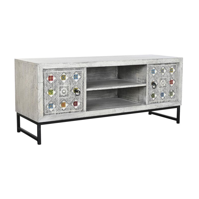 TV furniture DKD Home Decor White Beige Grey Multicolour Ceramic Mango wood 130 x 40 x 56 cm TV furniture DKD Home Decor White Beige Grey Multicolour Ceramic Mango wood 130 x 40 x 56 cm