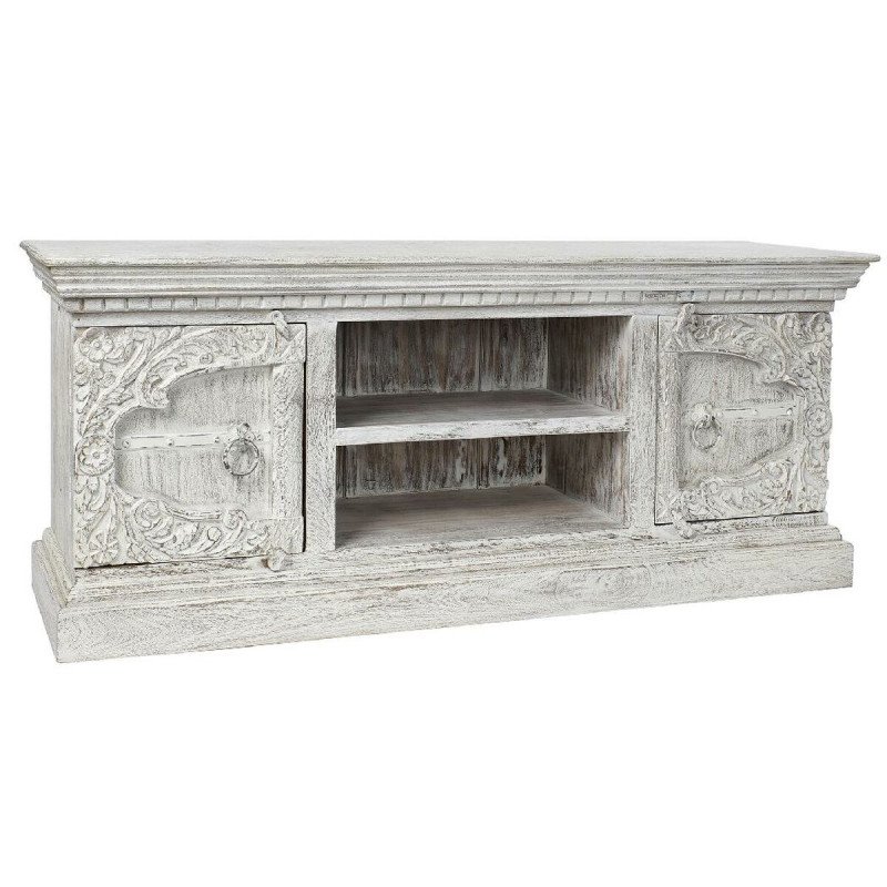 TV furniture DKD Home Decor 8424001858347 Metal White Mango wood 160 x 40 x 65 cm TV furniture DKD Home Decor 8424001858347 Metal White Mango wood 160 x 40 x 65 cm