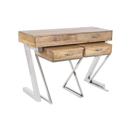 Ingresso con Cassetti Home ESPRIT Marrone Argentato Marrone Chiaro 110 x 40 x 76 cm 110 x 41,5 x 76 cm (3 Pezzi)