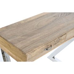 Hall Table with Drawers Home ESPRIT Brown Silver Light brown 110 x 40 x 76 cm 110 x 41,5 x 76 cm (3 Pieces)