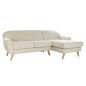 Sofá Chaise Longue DKD Home Decor Crema Madera de caucho 226 x 144 x 84 cm Sofá Chaise Longue DKD Home Decor Crema Madera de caucho 226 x 144 x 84 cm