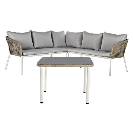 Mobili da giardino DKD Home Decor Bianco Marrone Chiaro 190 x 190 x 70 cm