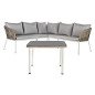 Mobili da giardino DKD Home Decor Bianco Marrone Chiaro 190 x 190 x 70 cm Mobili da giardino DKD Home Decor Bianco Marrone Chiaro 190 x 190 x 70 cm