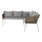 Mobili da giardino DKD Home Decor Bianco Marrone Chiaro 190 x 190 x 70 cm Mobili da giardino DKD Home Decor Bianco Marrone Chiaro 190 x 190 x 70 cm