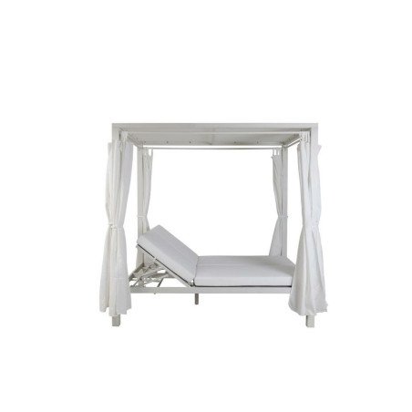 Lettino da giardino DKD Home Decor Bianco Alluminio (148 x 188 x 205 cm)