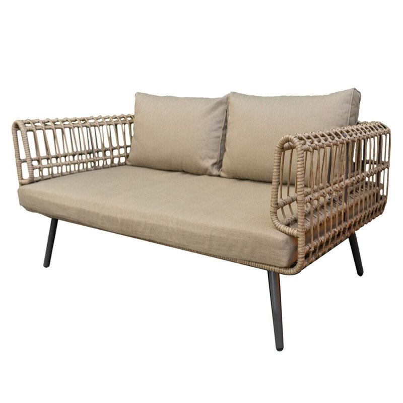 Divano a 2 Piazze Ariki Acciaio Rattan rattan sintetico 161 x 84 x 67 cm Divano a 2 Piazze Ariki Acciaio Rattan rattan sintetico 161 x 84 x 67 cm