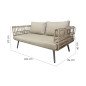Divano a 2 Piazze Ariki Acciaio Rattan rattan sintetico 161 x 84 x 67 cm Divano a 2 Piazze Ariki Acciaio Rattan rattan sintetico 161 x 84 x 67 cm