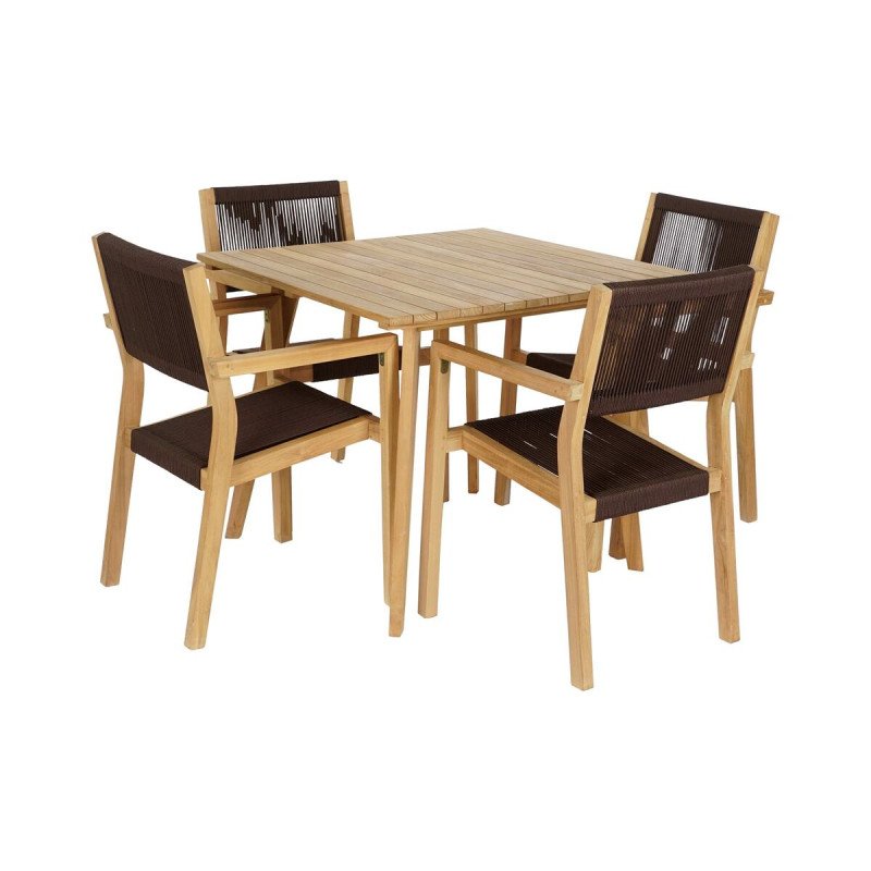 Conjunto de Mesa con 4 Sillas DKD Home Decor 90 x 90 x 75 cm Conjunto de Mesa con 4 Sillas DKD Home Decor 90 x 90 x 75 cm
