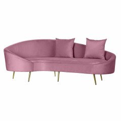 Divano DKD Home Decor Rosa Dorato Metallo Poliestere (210 x 120 x 84 cm)
