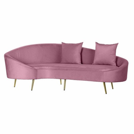 Divano DKD Home Decor Rosa Dorato Metallo Poliestere (210 x 120 x 84 cm)