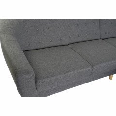 Divano a 3 Piazze DKD Home Decor 8424001799442 Grigio Multicolore Naturale Legno Legno d'albero della gomma Scandi 230 x 144 x 8
