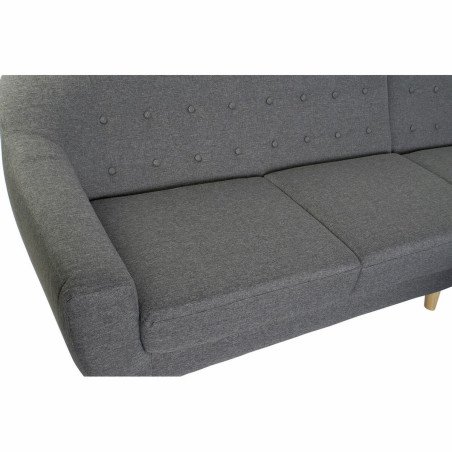 Divano a 3 Piazze DKD Home Decor 8424001799442 Grigio Multicolore Naturale Legno Legno d'albero della gomma Scandi 230 x 144 x 8