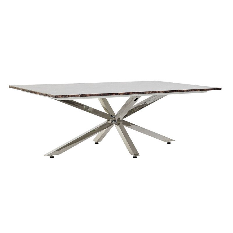 Mesa de Centro DKD Home Decor Plateado Mármol Acero Plástico 130 x 80 x 45 cm Mesa de Centro DKD Home Decor Plateado Mármol Acero Plástico 130 x 80 x 45 cm