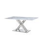 Tavolo da Pranzo DKD Home Decor Cristallo Argentato Grigio Acciaio Bianco 180 x 90 x 78 cm Tavolo da Pranzo DKD Home Decor Cristallo Argentato Grigio Acciaio Bianco 180 x 90 x 78 cm