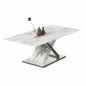 Tavolo da Pranzo DKD Home Decor Cristallo Argentato Grigio Acciaio Bianco 180 x 90 x 78 cm Tavolo da Pranzo DKD Home Decor Cristallo Argentato Grigio Acciaio Bianco 180 x 90 x 78 cm