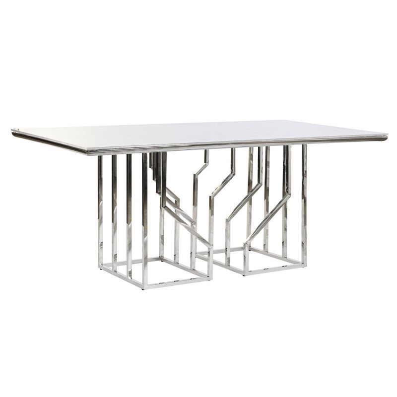 Dining Table DKD Home Decor Silver Crystal Steel (180 x 90 x 75 cm) Dining Table DKD Home Decor Silver Crystal Steel (180 x 90 x 75 cm)