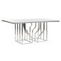 Tavolo da Pranzo DKD Home Decor Argentato Cristallo Acciaio (180 x 90 x 75 cm) Tavolo da Pranzo DKD Home Decor Argentato Cristallo Acciaio (180 x 90 x 75 cm)