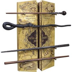 Replica the noble collection mappa del randagio collezione 4 bacchette in espositore harry potter