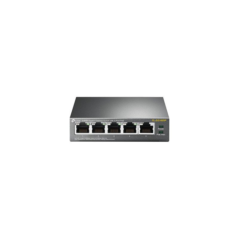 Switch 5 puertos 10 - 100 - 1000 4 ptos poe 56w tp - link