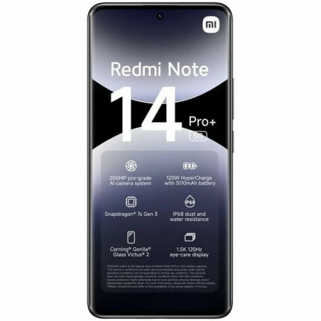 Smartphone Xiaomi Redmi Note 14 Pro+ Octa Core 12 GB RAM 512 GB Negro 6,67"