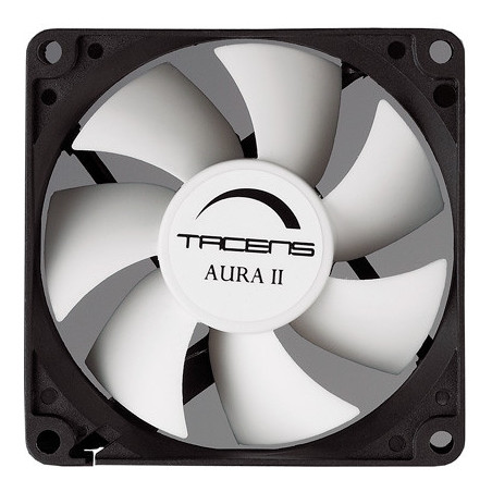 Tacens Aura II 8cm Case per computer Ventilatore Nero, Bianco