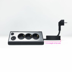 Nanocable 10.37.0013-BK prolunghe e multiple 1,5 m 3 presa(e) AC Interno Alluminio, Nero