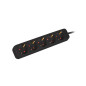 Lanberg PS0-05F-0300-BK prolunghe e multiple 3 m 5 presa(e) AC Interno Nero