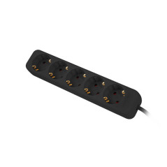 Lanberg PS0-05F-0300-BK prolunghe e multiple 3 m 5 presa(e) AC Interno Nero
