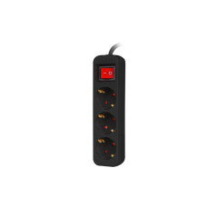 Lanberg PS1-03F-0150-BK prolunghe e multiple 1,5 m 3 presa(e) AC Interno Nero