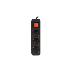Lanberg PS1-03F-0150-BK prolunghe e multiple 1,5 m 3 presa(e) AC Interno Nero