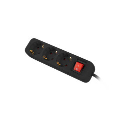 Lanberg PS1-03F-0150-BK prolunghe e multiple 1,5 m 3 presa(e) AC Interno Nero